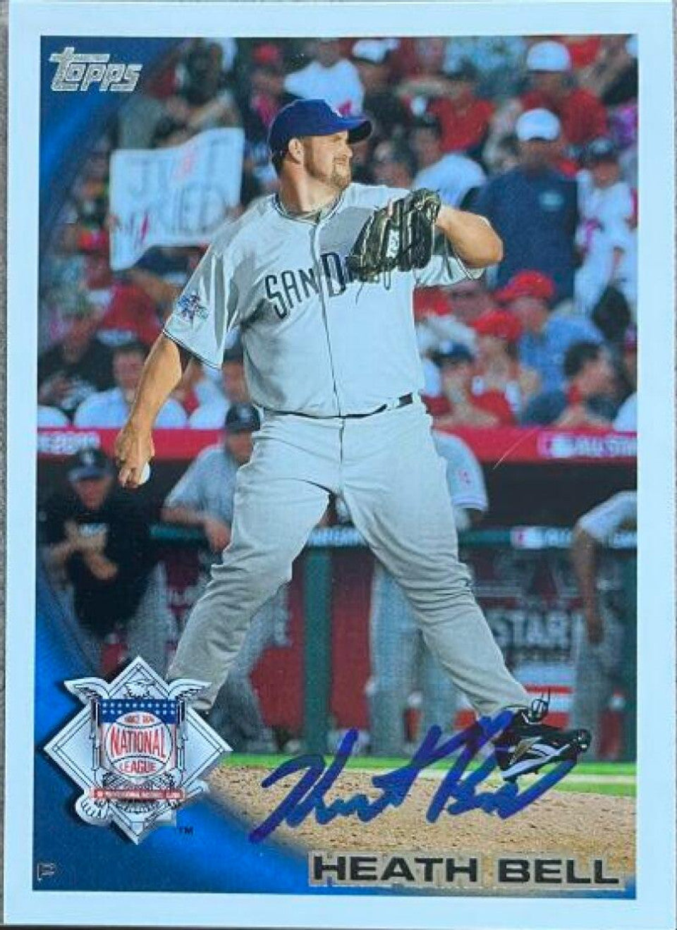 Heath Bell Signed 2010 Topps Update All-Star Baseball Card - San Diego Padres