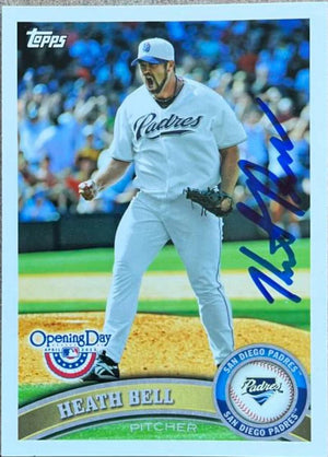 ヒース・ベル直筆サイン入り 2011 Topps 開幕戦ベースボールカード - サンディエゴ・パドレス