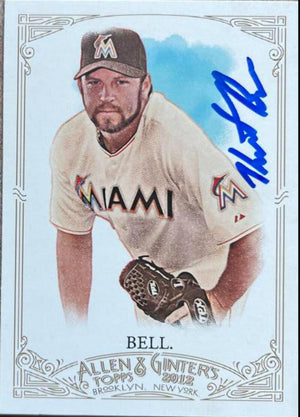 Heath Bell Signed 2012 Allen & Ginter Baseball Card - Miami Marlins