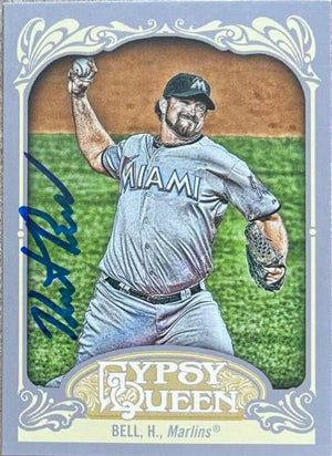 Heath Bell Signed 2012 Topps Gypsy Queen Baseball Card - Miami Marlins