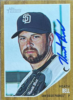 Heath Bell Signed 2011 Topps Heritage Baseball Card - San Diego Padres