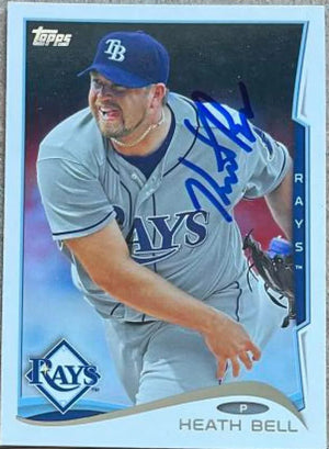 ヒース・ベル直筆サイン入り 2014 Topps ベースボールカード - タンパベイ・レイズ