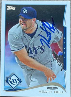 Heath Bell Signed 2014 Topps Baseball Card - Tampa Bay Rays