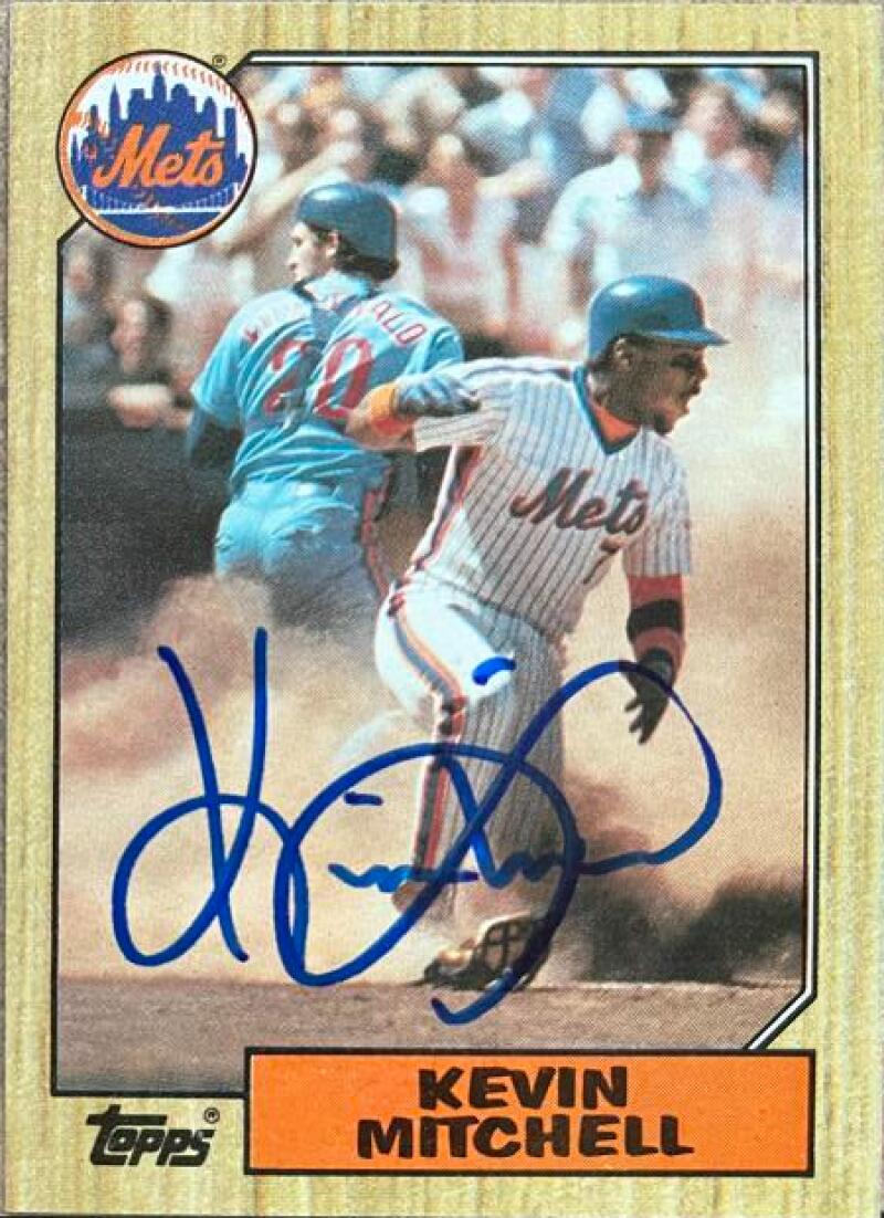 Kevin Mitchell Signed 1987 Topps Baseball Card - New York Mets #653