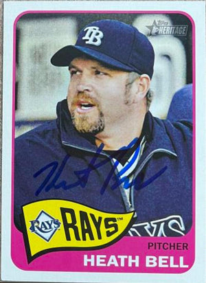 Heath Bell Signed 2014 Topps Heritage Baseball Card - Tampa Bay Rays