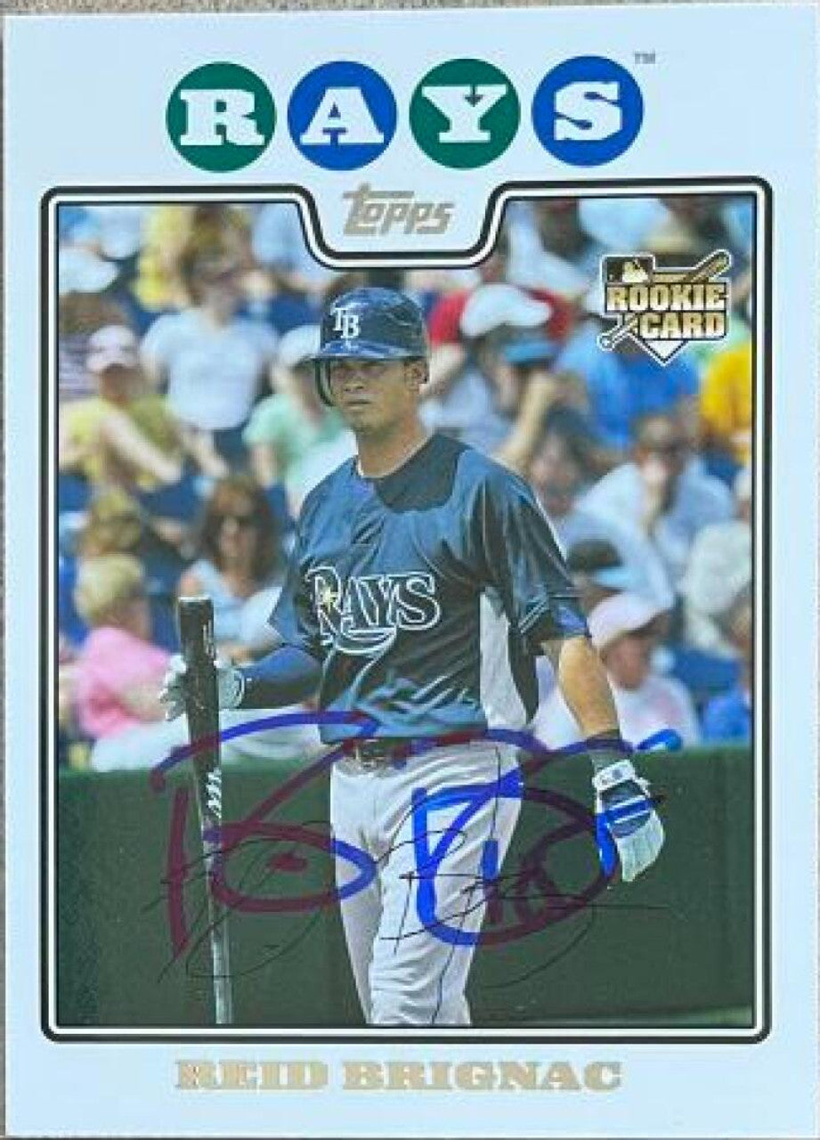 Reid Brignac Signed 2008 Topps Updates & Highlights Baseball Card - Tampa Bay Rays