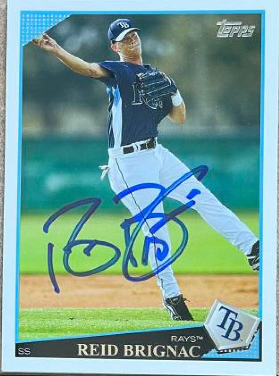 Reid Brignac Signed 2009 Topps Baseball Card - Tampa Bay Rays