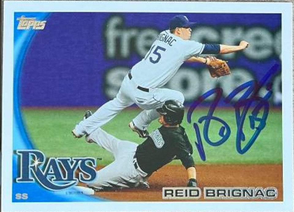 Reid Brignac Signed 2010 Topps Update Baseball Card - Tampa Bay Rays