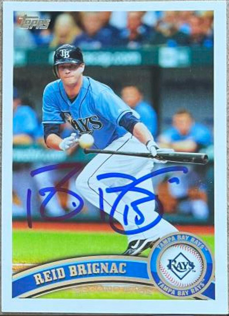 Reid Brignac Signed 2011 Topps Baseball Card - Tampa Bay Rays