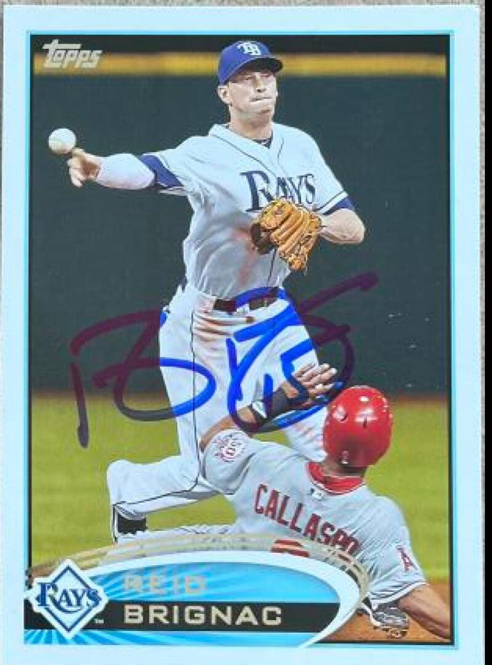 Reid Brignac Signed 2012 Topps Baseball Card - Tampa Bay Rays