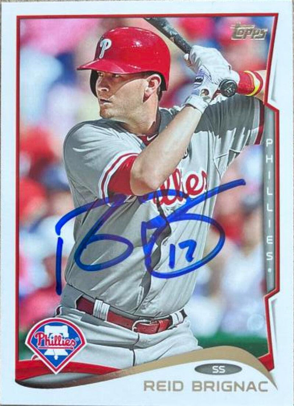 Reid Brignac Signed 2014 Topps Update Baseball Card - Philadelphia Phillies