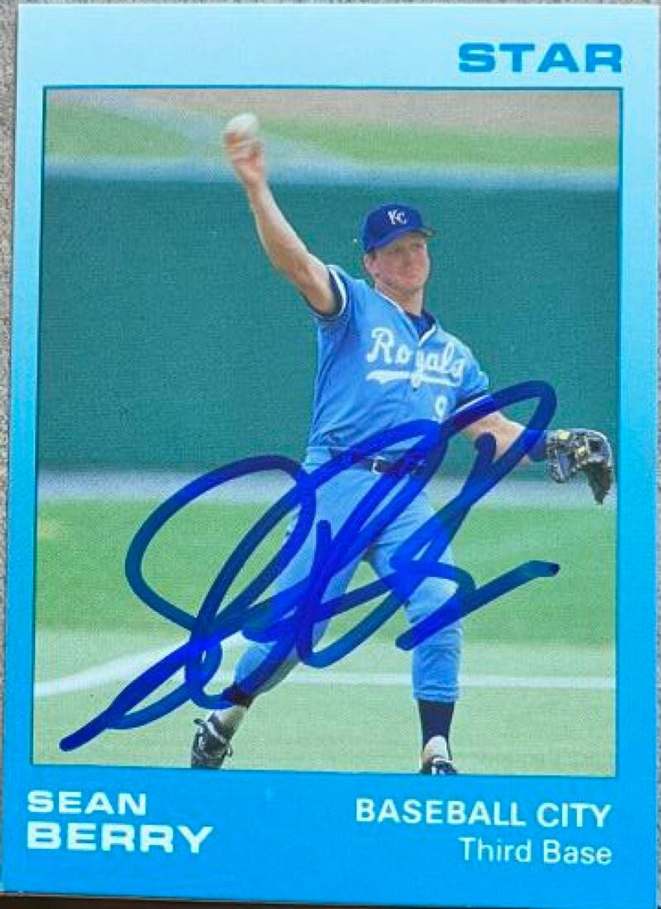 Sean Berry Autographed 1988 Star Baseball Card - Baseball City Royals