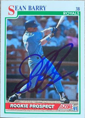 Sean Berry Autographed 1991 Score Baseball Card - Kansas City Royals