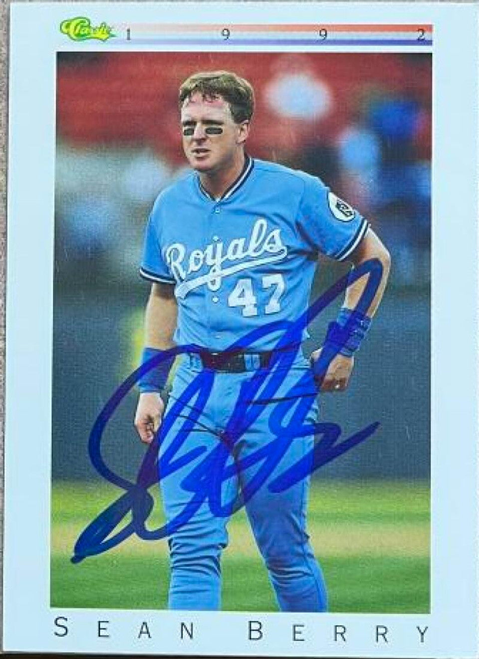 Sean Berry Autographed 1992 Classic Baseball Card - Kansas City Royals