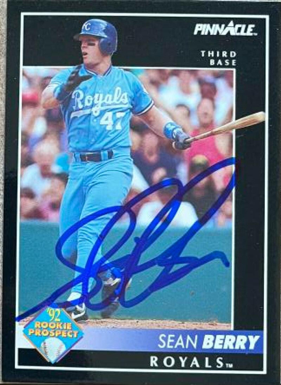 Sean Berry Autographed 1992 Pinnacle Baseball Card - Kansas City Royals