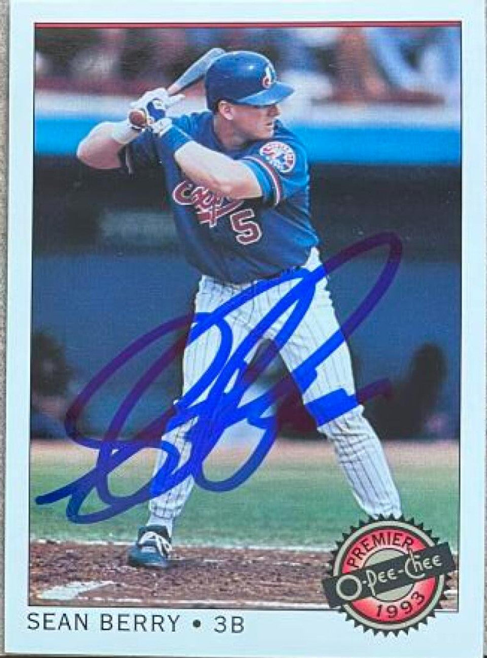 Sean Berry Autographed 1993 O-Pee-Chee Premier Baseball Card - Montreal Expos