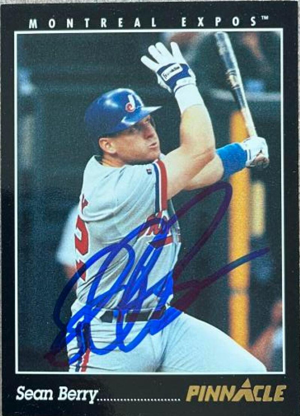 Sean Berry Autographed 1993 Pinnacle Baseball Card - Montreal Expos