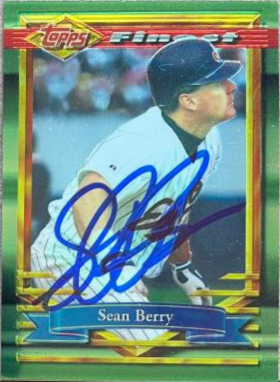 Sean Berry Autographed 1994 Topps Finest Baseball Card - Montreal Expos