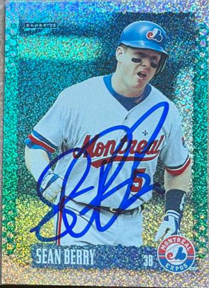 Sean Berry Autographed 1995 Score Platinum Baseball Card - Montreal Expos