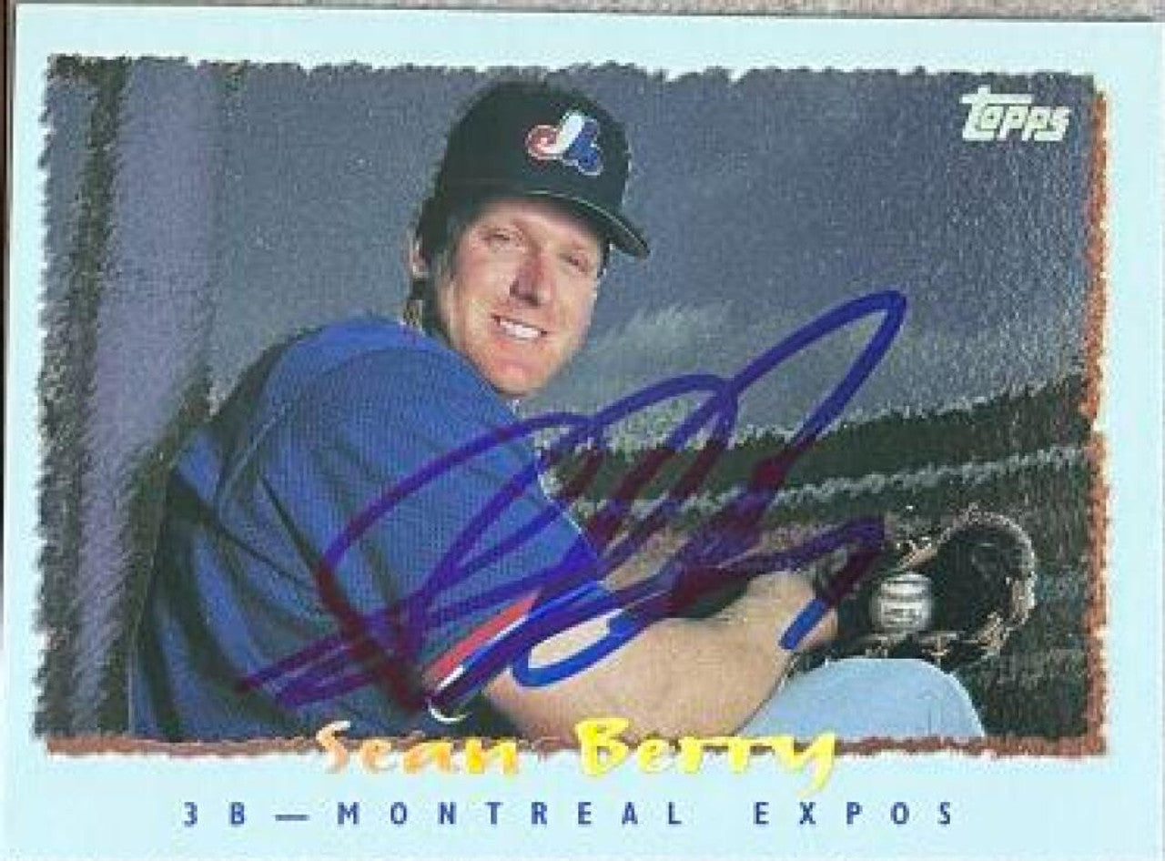 Sean Berry Autographed 1995 Topps Cyberstats Baseball Card - Montreal Expos