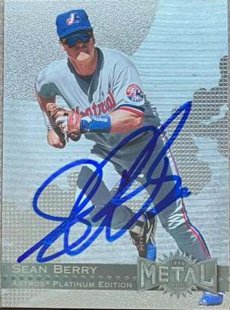 Sean Berry Autographed 1996 Metal Universe Platinum Baseball Card - Montreal Expos