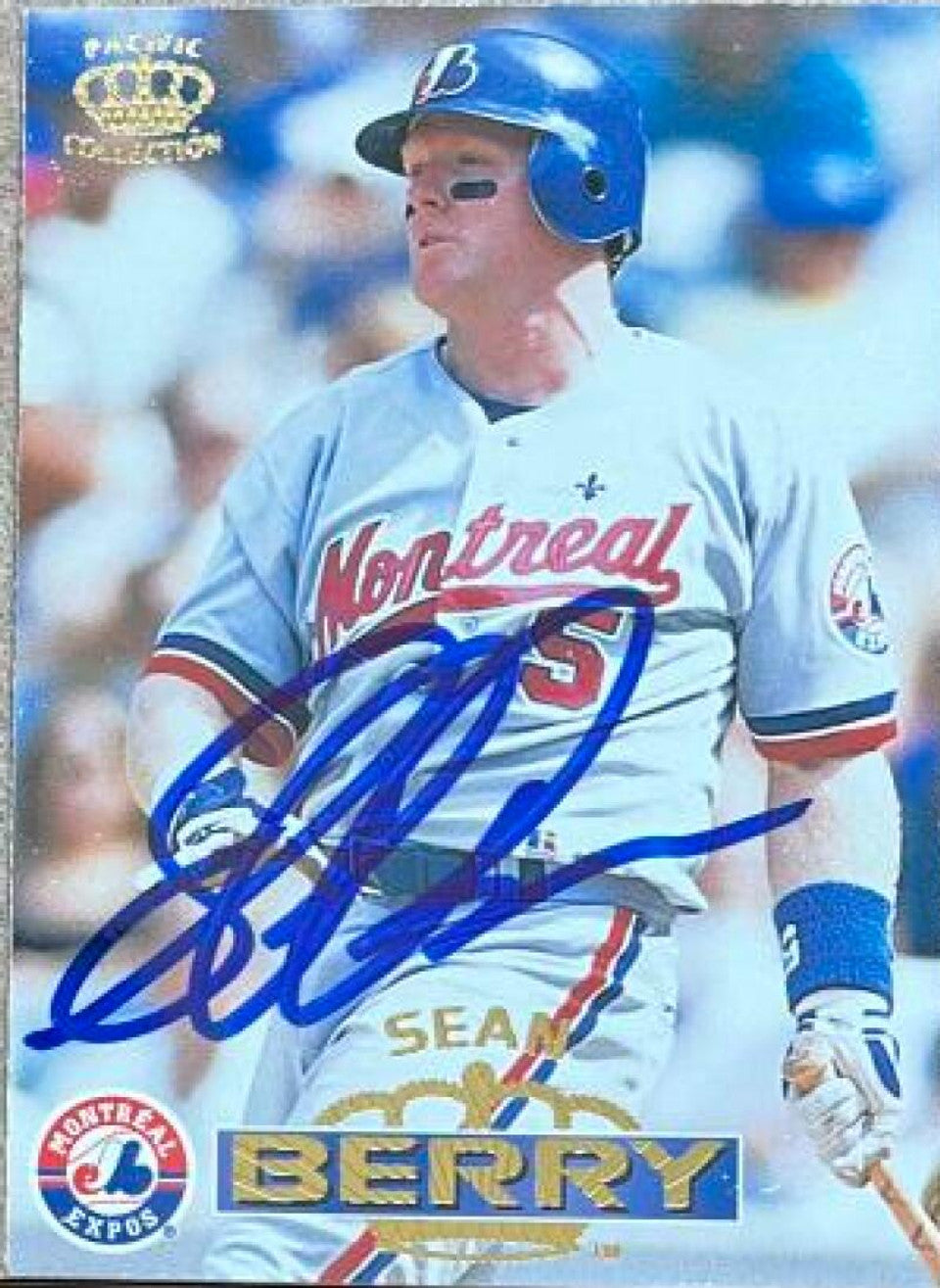 Sean Berry Autographed 1996 Pacific Crown Collection Baseball Card - Montreal Expos