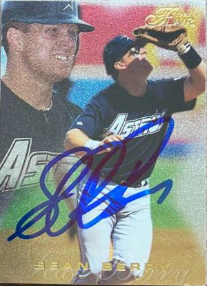 Sean Berry Autographed 1996 Flair Baseball Card - Houston Astros (Gold Lettering)