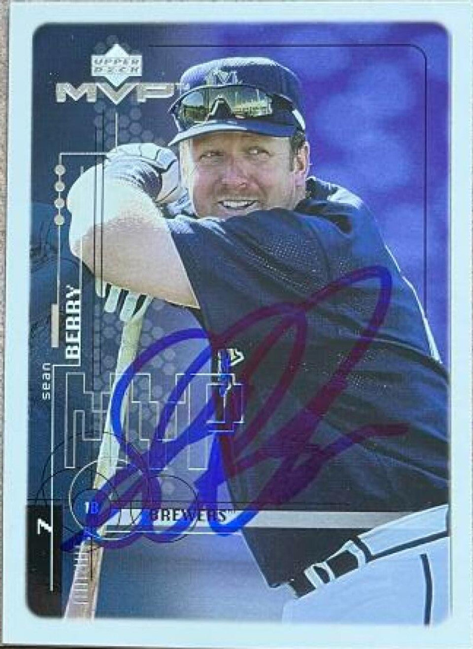 Sean Berry Autographed 1999 Upper Deck MVP Baseball Card - Milwaukee Brewers