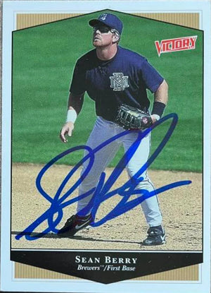 Sean Berry Autographed 1999 Upper Deck Victory Baseball Card - Milwaukee Brewers