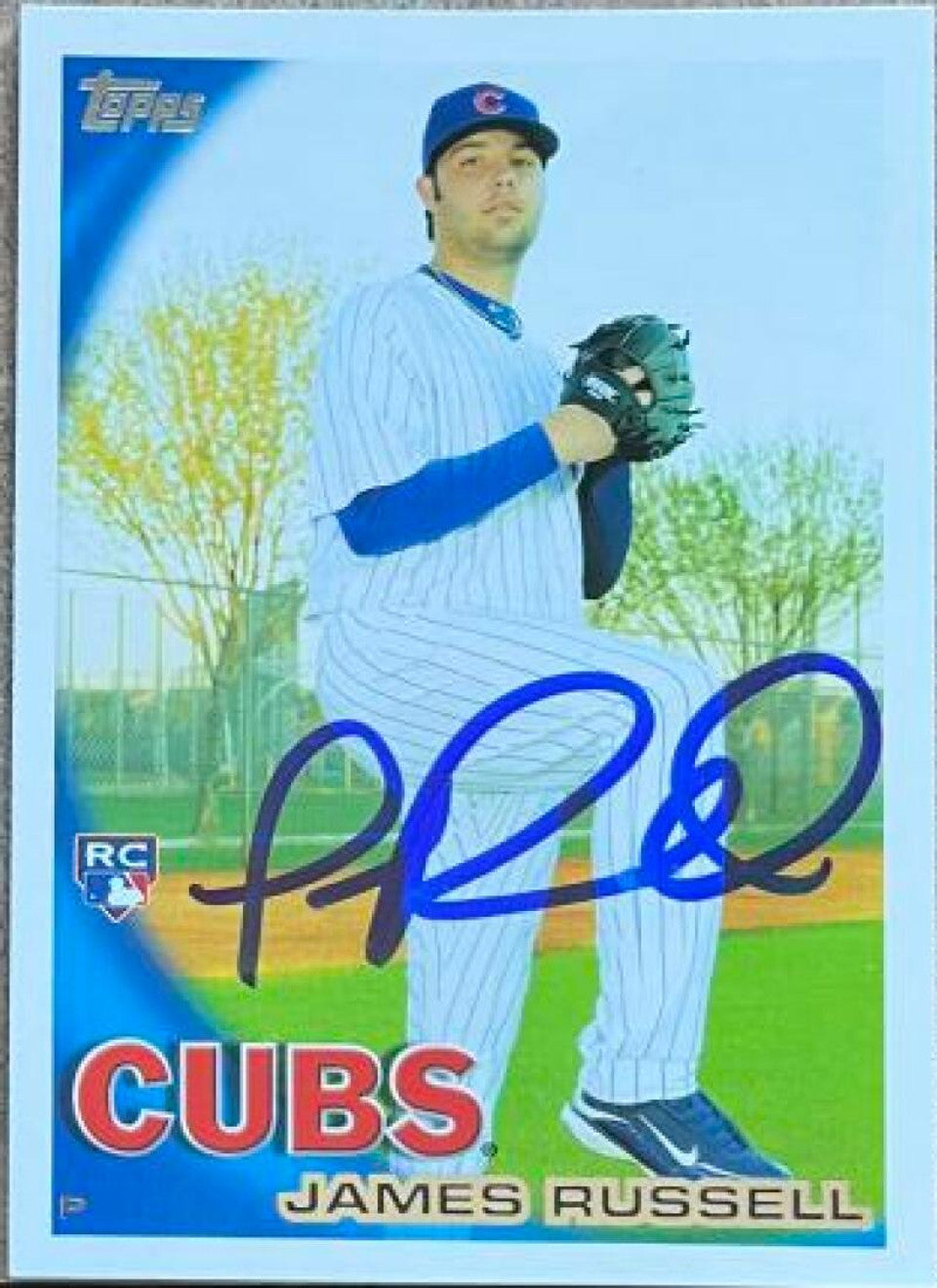 ジェームズ・ラッセル 直筆サイン入り 2010 Topps ベースボールカード - シカゴ・カブス