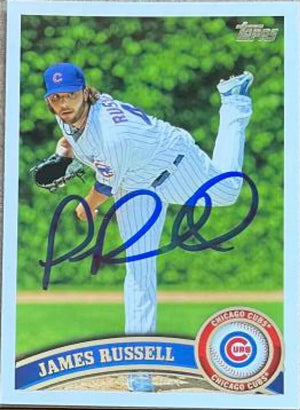 James Russell Autographed 2011 Topps Update Baseball Card - Chicago Cubs