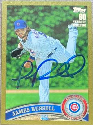 James Russell Autographed 2011 Topps Gold Update Baseball Card - Chicago Cubs