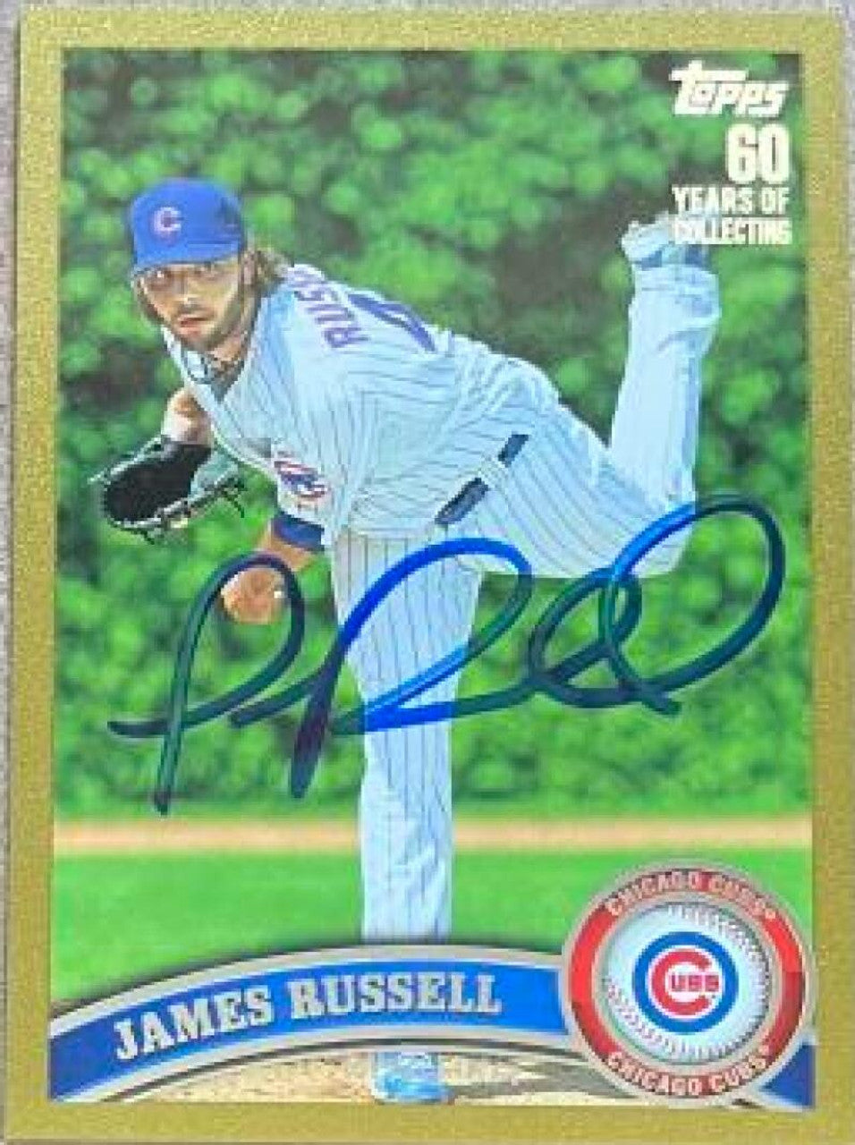 James Russell Autographed 2011 Topps Gold Update Baseball Card - Chicago Cubs