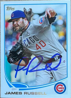 James Russell Autographed 2013 Topps Update Baseball Card - Chicago Cubs
