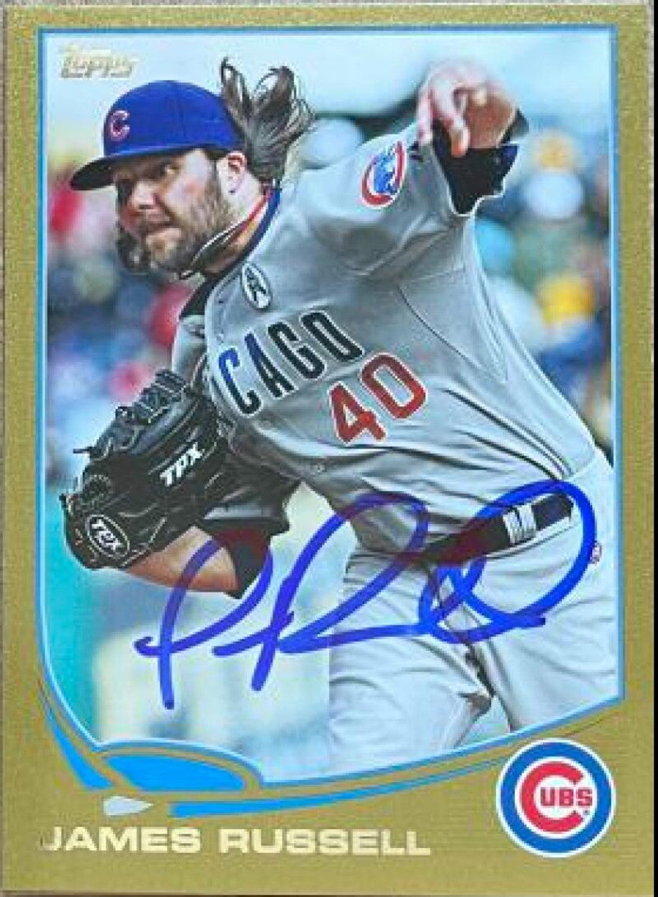 James Russell Autographed 2013 Topps Gold Update Baseball Card - Chicago Cubs