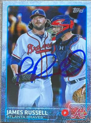 James Russell Autographed 2015 Topps Mini Baseball Card - Atlanta Braves