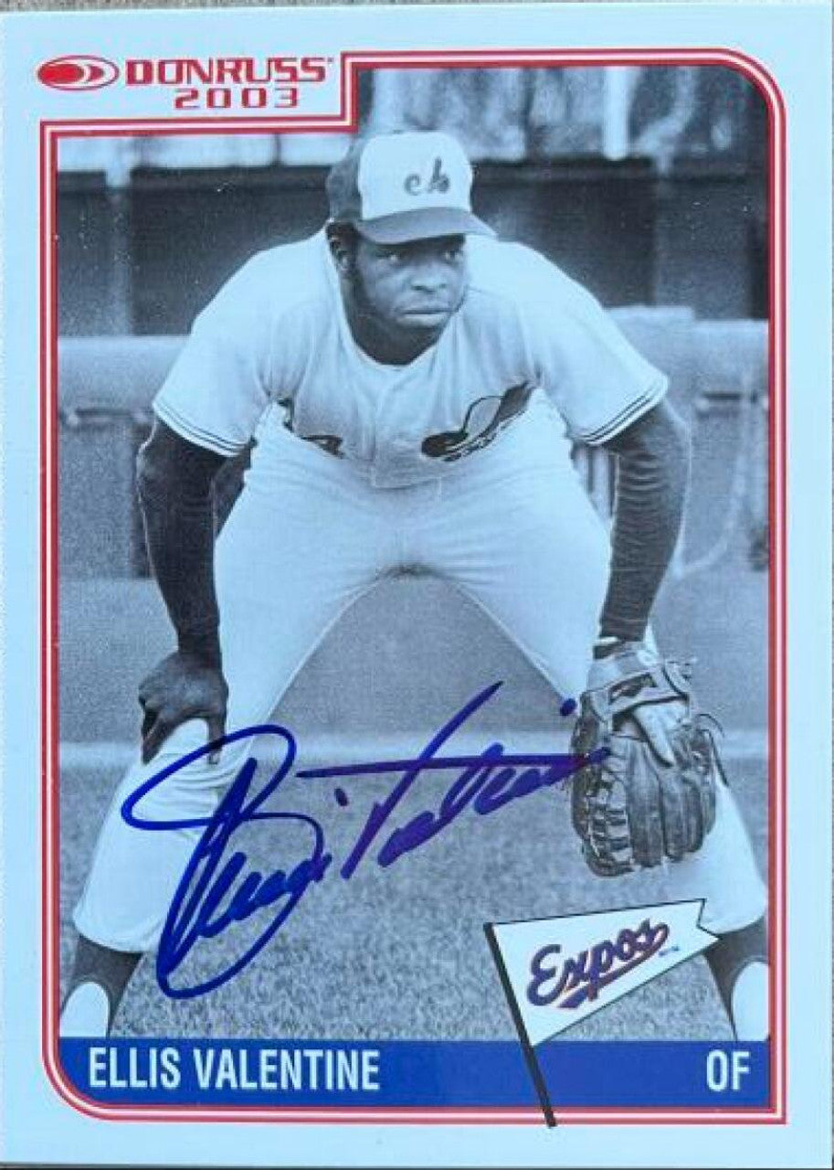 Ellis Valentine Signed 2003 Donruss Baseball Card - Montreal Expos