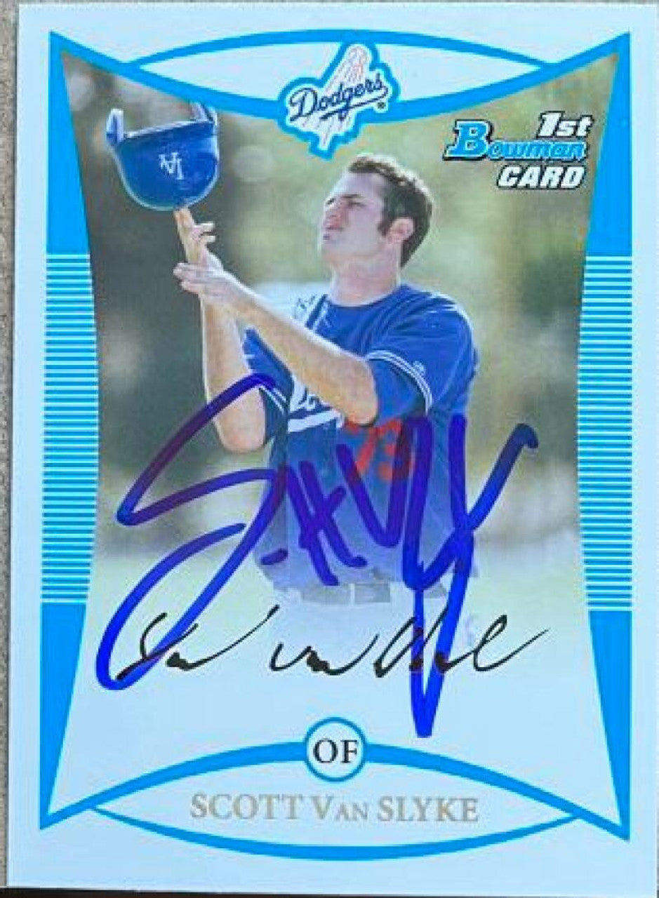 Scott Van Slyke Autographed 2008 Bowman Chrome Prospects Baseball Card - Los Angeles Dodgers