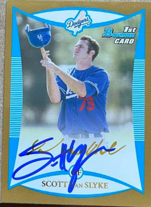 Scott Van Slyke Autographed 2008 Bowman Prospects Gold Baseball Card - Los Angeles Dodgers