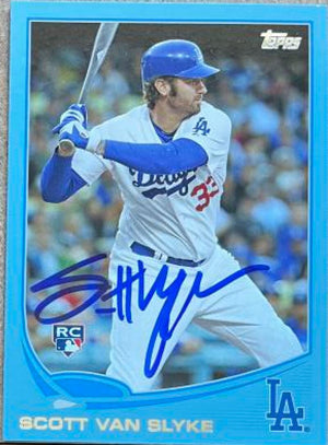 Scott Van Slyke Autographed 2013 Topps Update Blue Baseball Card - Los Angeles Dodgers