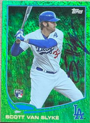 Scott Van Slyke Autographed 2013 Topps Update Emerald Baseball Card - Los Angeles Dodgers