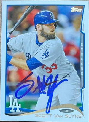 Scott Van Slyke Autographed 2014 Topps Update Baseball Card - Los Angeles Dodgers