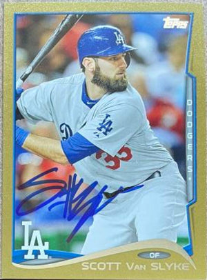 Scott Van Slyke Autographed 2014 Topps Gold Update Baseball Card - Los Angeles Dodgers