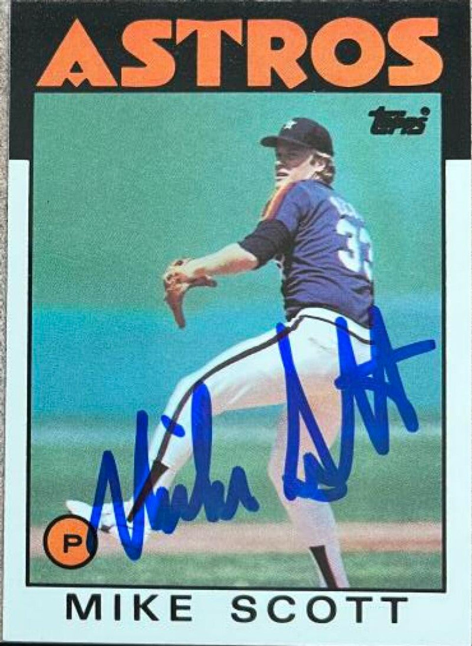 マイク・スコット サイン入り 1986 Topps ティファニー ベースボールカード - ヒューストン・アストロズ