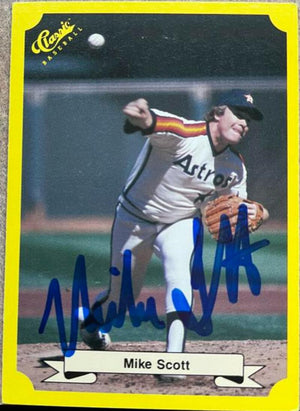 Mike Scott Signed 1987 Classic Update Yellow Baseball Card - Houston Astros (Green Back)