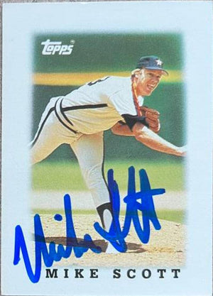 Mike Scott Signed 1988 Topps Major League Leader Mini Baseball Card - Houston Astros