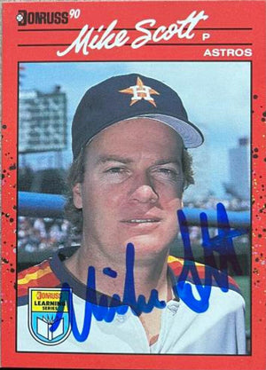 Mike Scott Signed 1990 Donruss Learning Series Baseball Card - Houston Astros