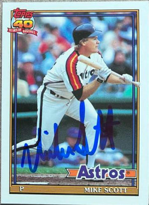 Mike Scott Signed 1991 Topps Tiffany Baseball Card - Houston Astros