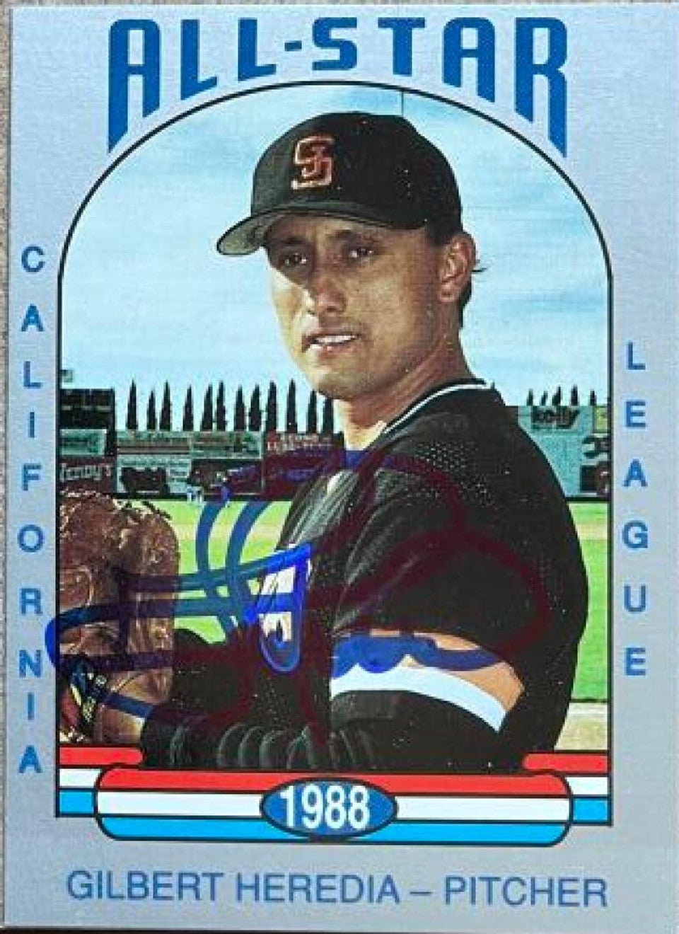 Gil Heredia Signed 1988 Cal League All-Stars Baseball Card - San Jose Giants