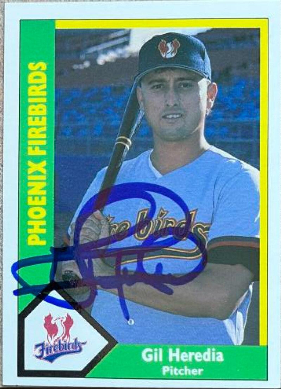 Gil Heredia Signed 1990 CMC Baseball Card - Phoenix Firebirds